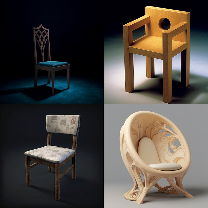 Artistic interpretation of a chair