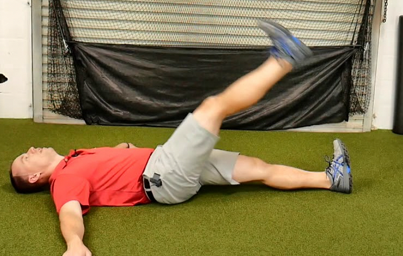 Supine leg swings exercise