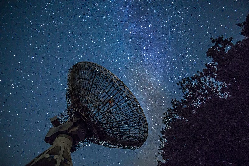 An aerial view of the SETI research facility