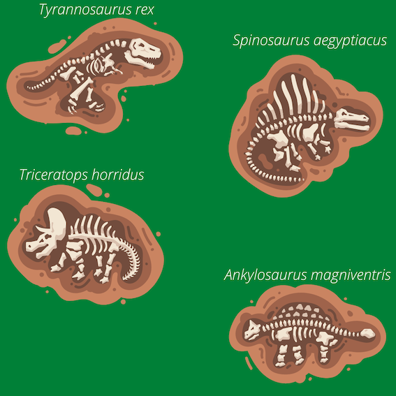 Images of Cretaceous dinosaurs.