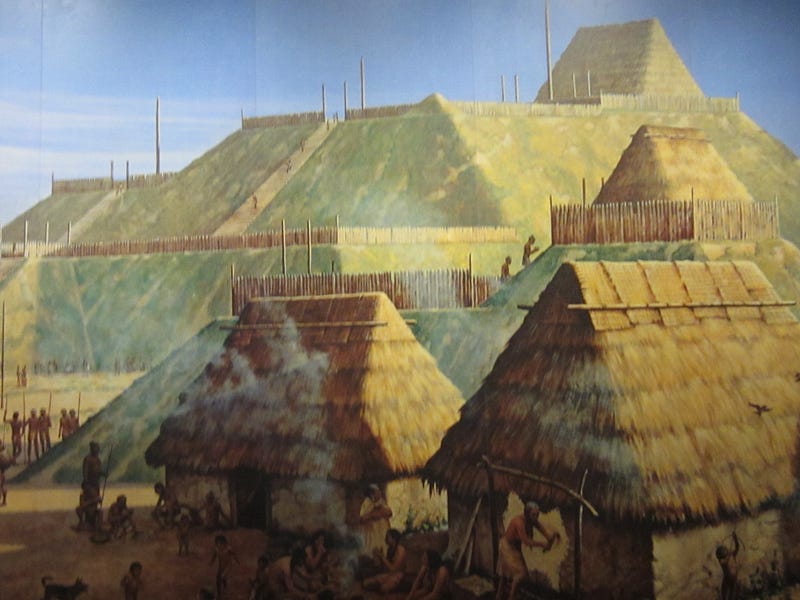 Artist's depiction of a Moundbuilder's city