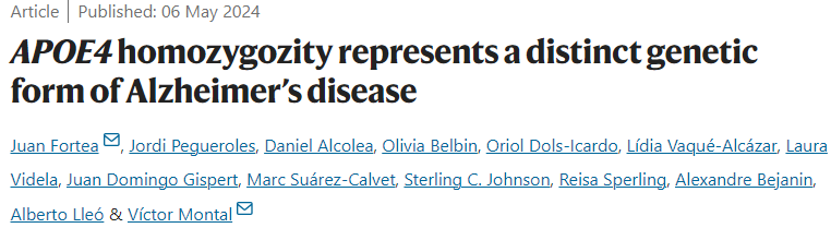 Research study on APOE4 and Alzheimer's