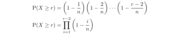 Probability for distinct integers