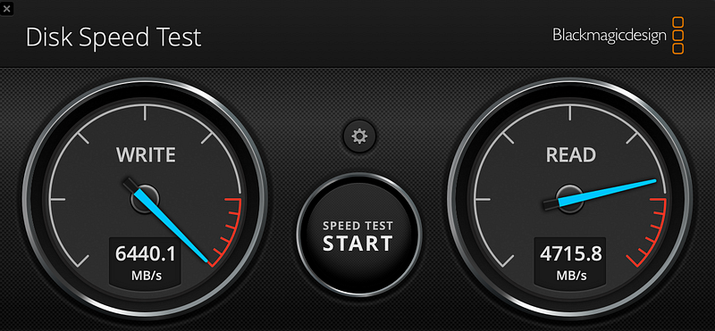 SSD speed test results