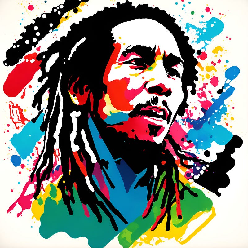 T-shirt design of Bob Marley