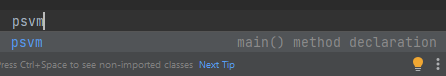 Shortcut for generating main method in IntelliJ