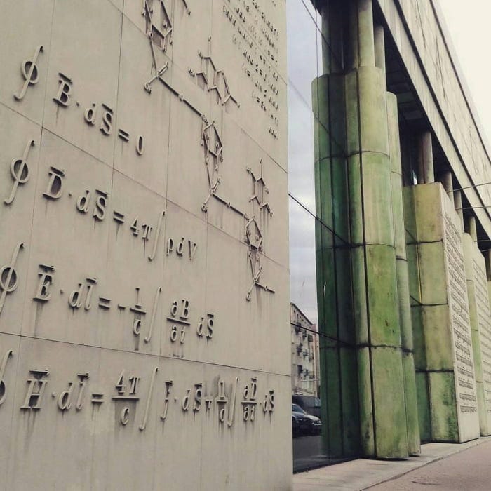 Maxwell's equations displayed at the University of Warsaw Library