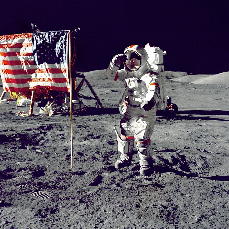 Lunar landscape showcasing American aspirations