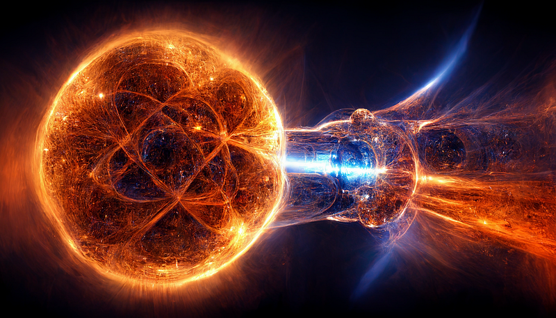 Illustration of nuclear fusion process