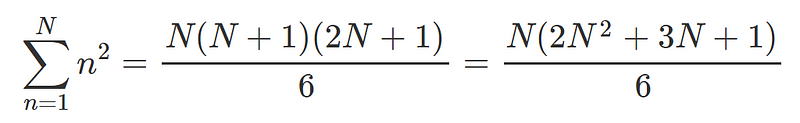 Summation formula derivation for n²