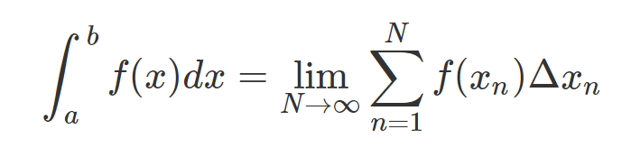 Riemann sum expression for area calculation