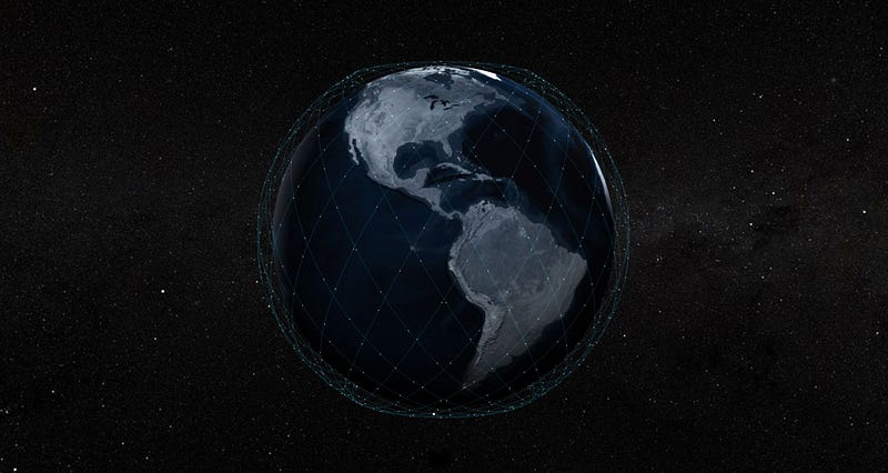 Starlink satellite paths