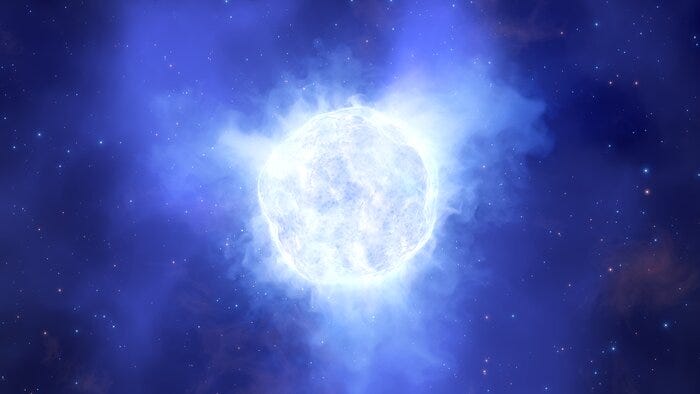 Artistic representation of a luminous blue variable star