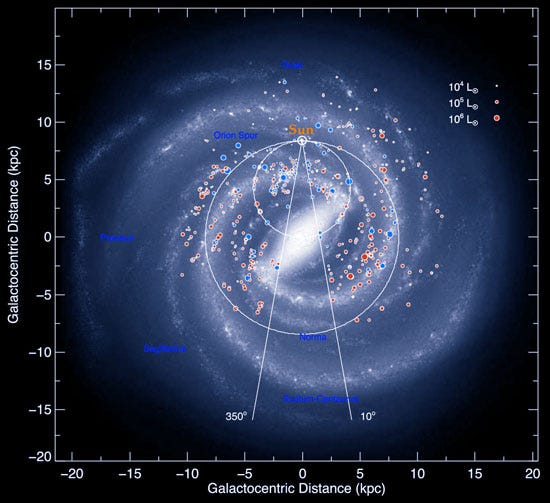 Structure of the Milky Way galaxy, as understood today.